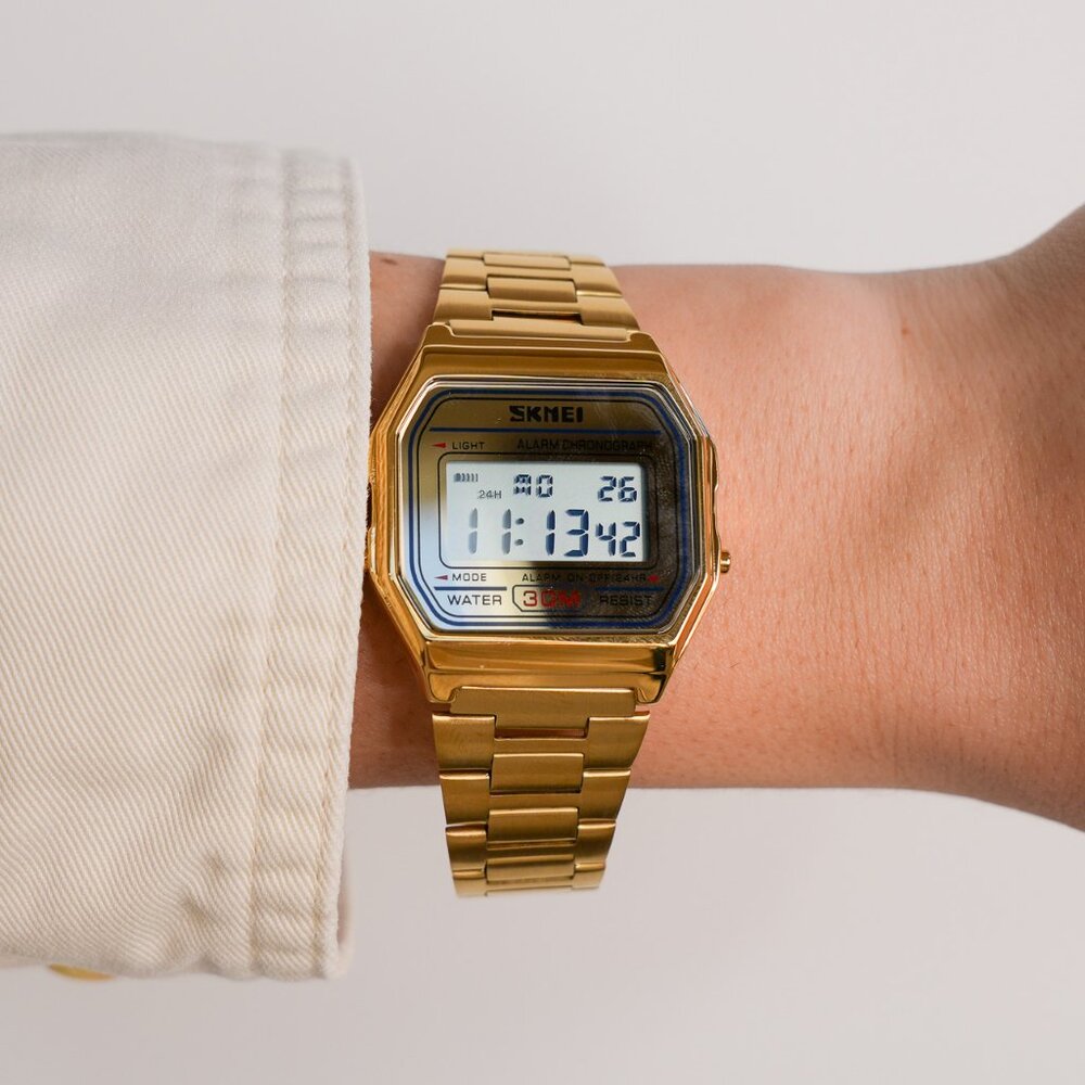 Gold Digital Retro Watch